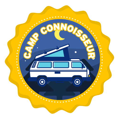 Camp Connoisseur badge - VanLife Adventure Trail